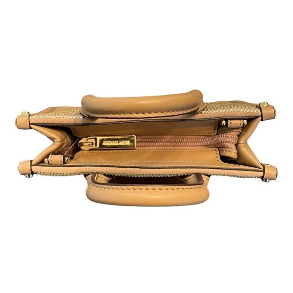 Michael Kors Mirella XS Logo Mini Shopper Crossbody Handbag Leather in Camel NWT - Picture 7 of 9